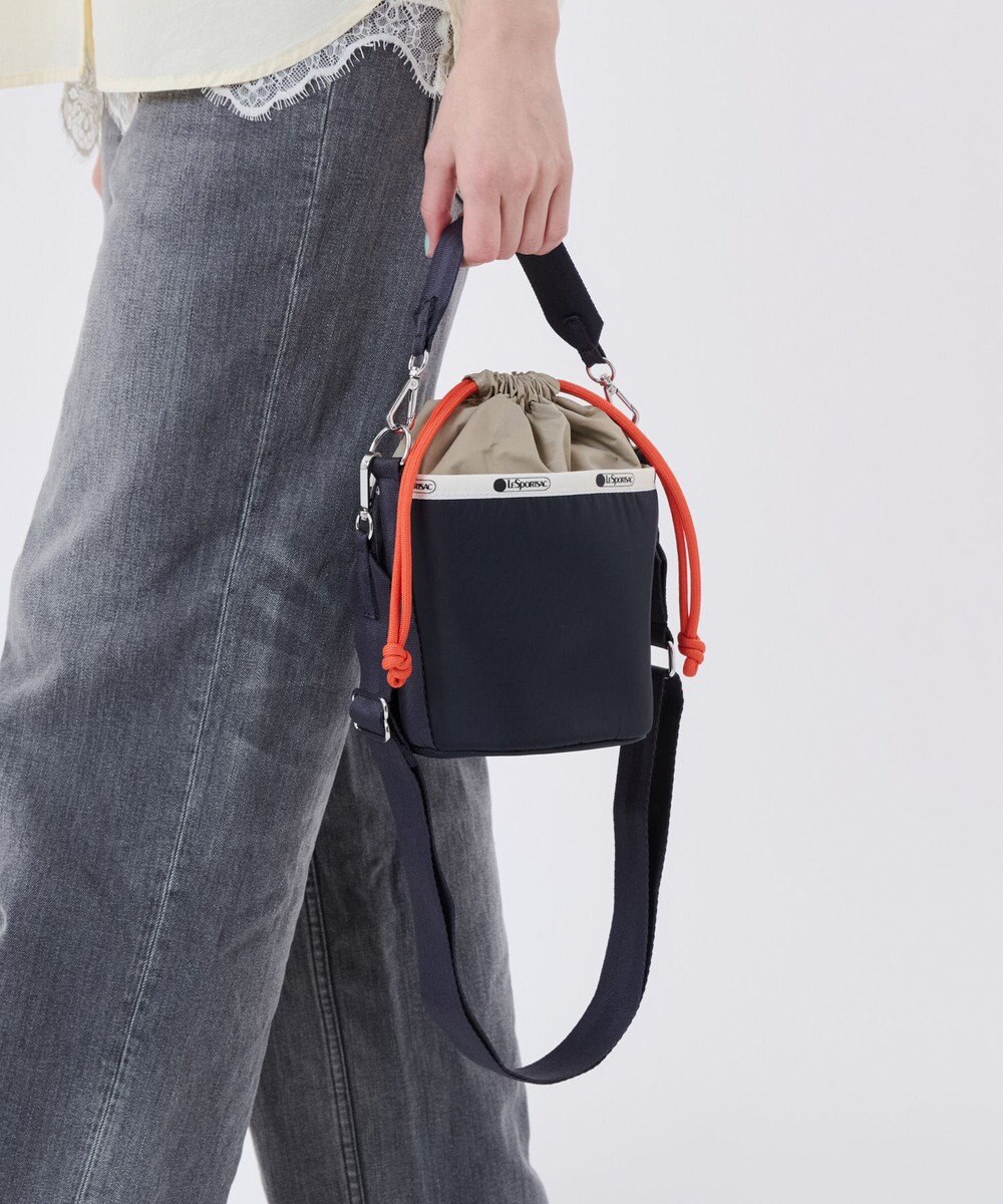 LeSportsac SM DRAWSTRING BUCKET/ディープシーベージュ/マンダリンコード 