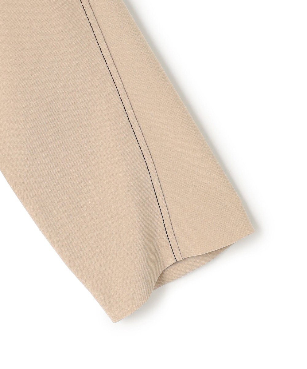 BEIGE， RUE / ドライタッチVネック配色ステッチブラウス 