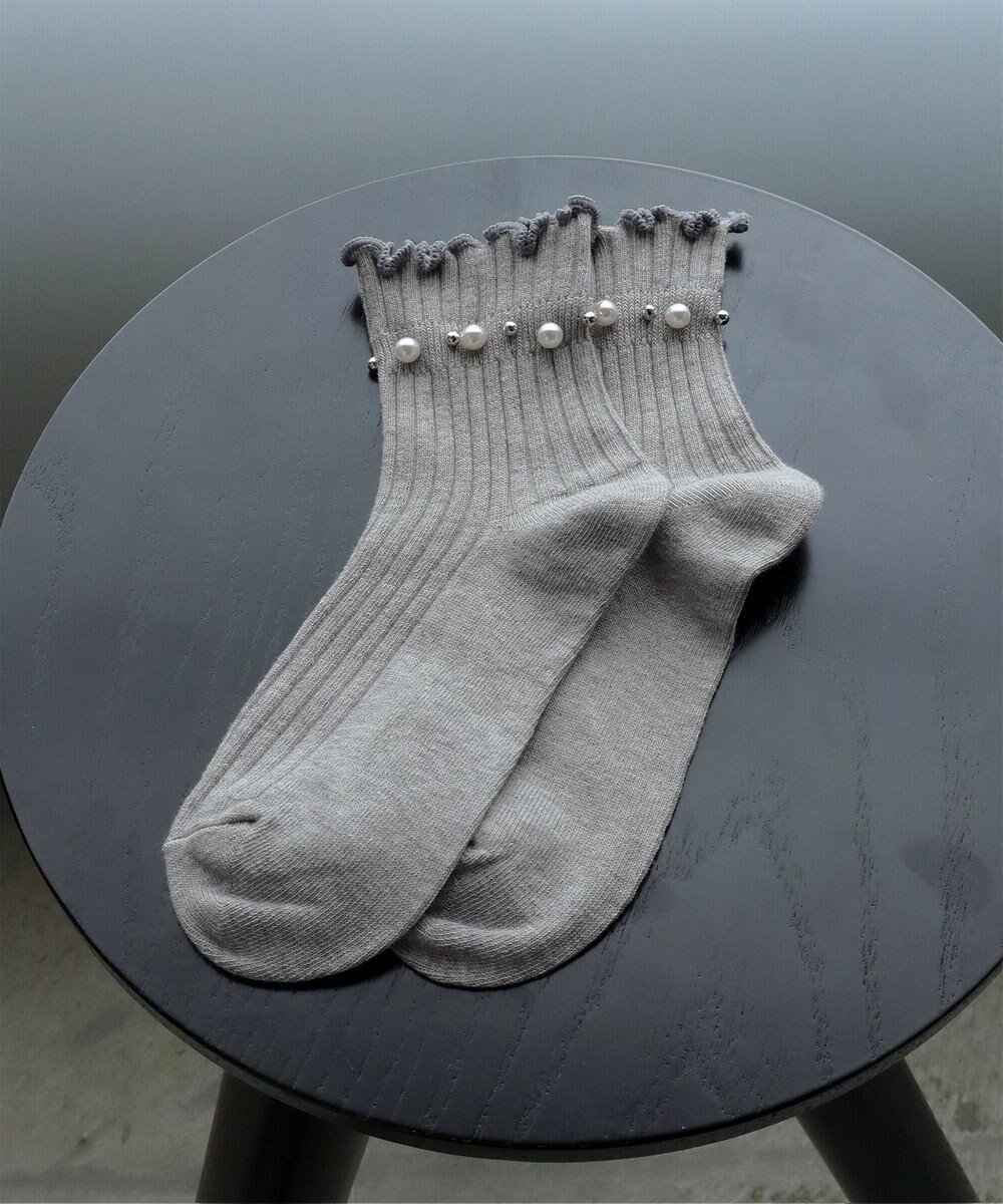 Tiaclasse リブ編みパールソックス 