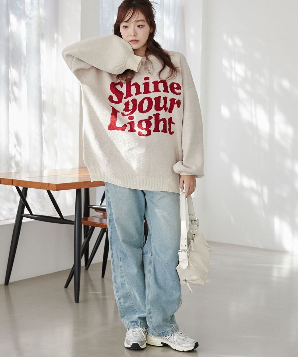 WEGO グラフィックBIGニットプルオーバー 