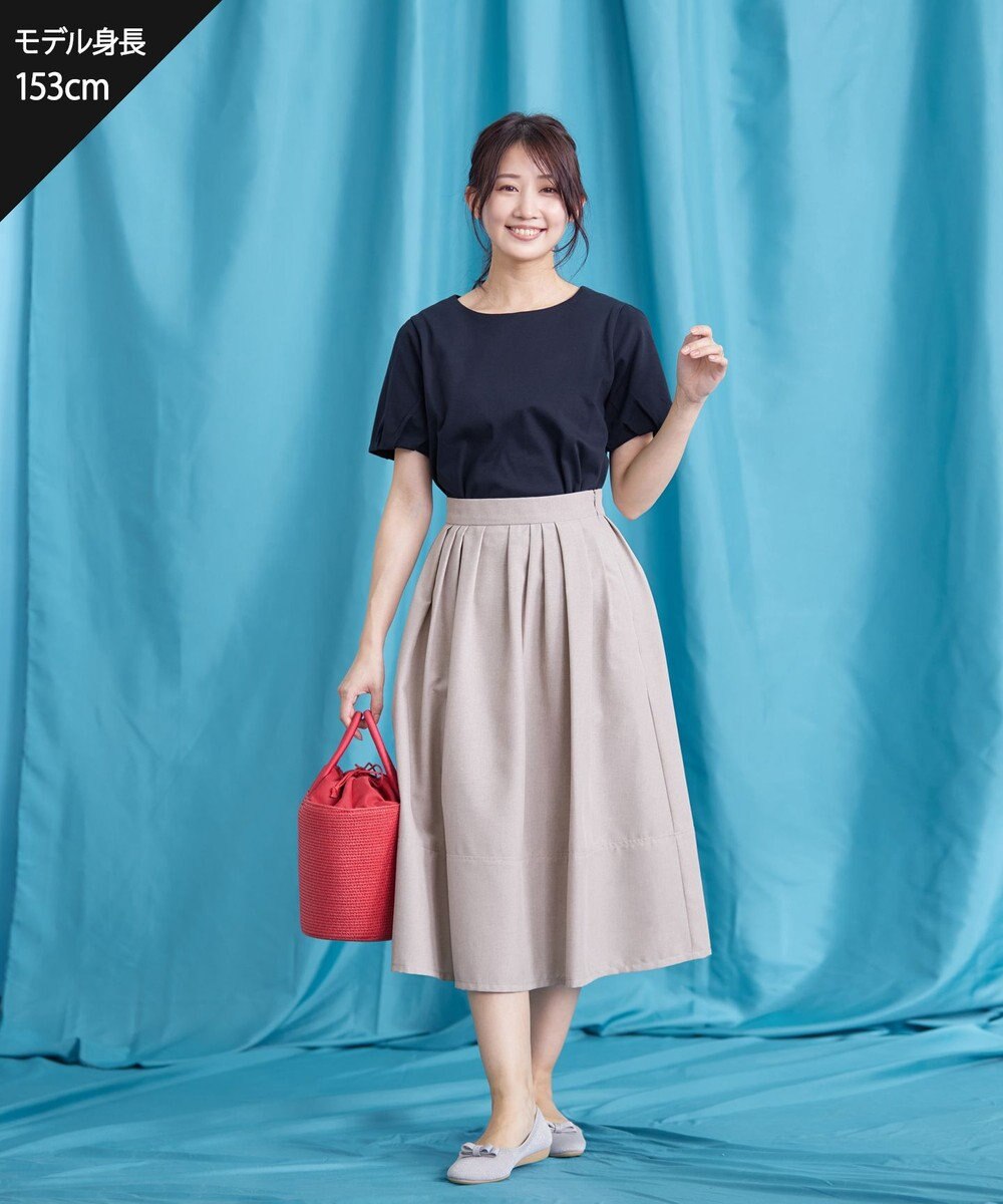 Tiaclasse 【UVケア・接触冷感】“あまラク” タックパフスリーブカットソートップス 