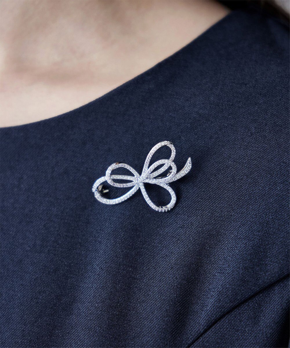 Tiaclasse クロスリボンデザインブローチ 