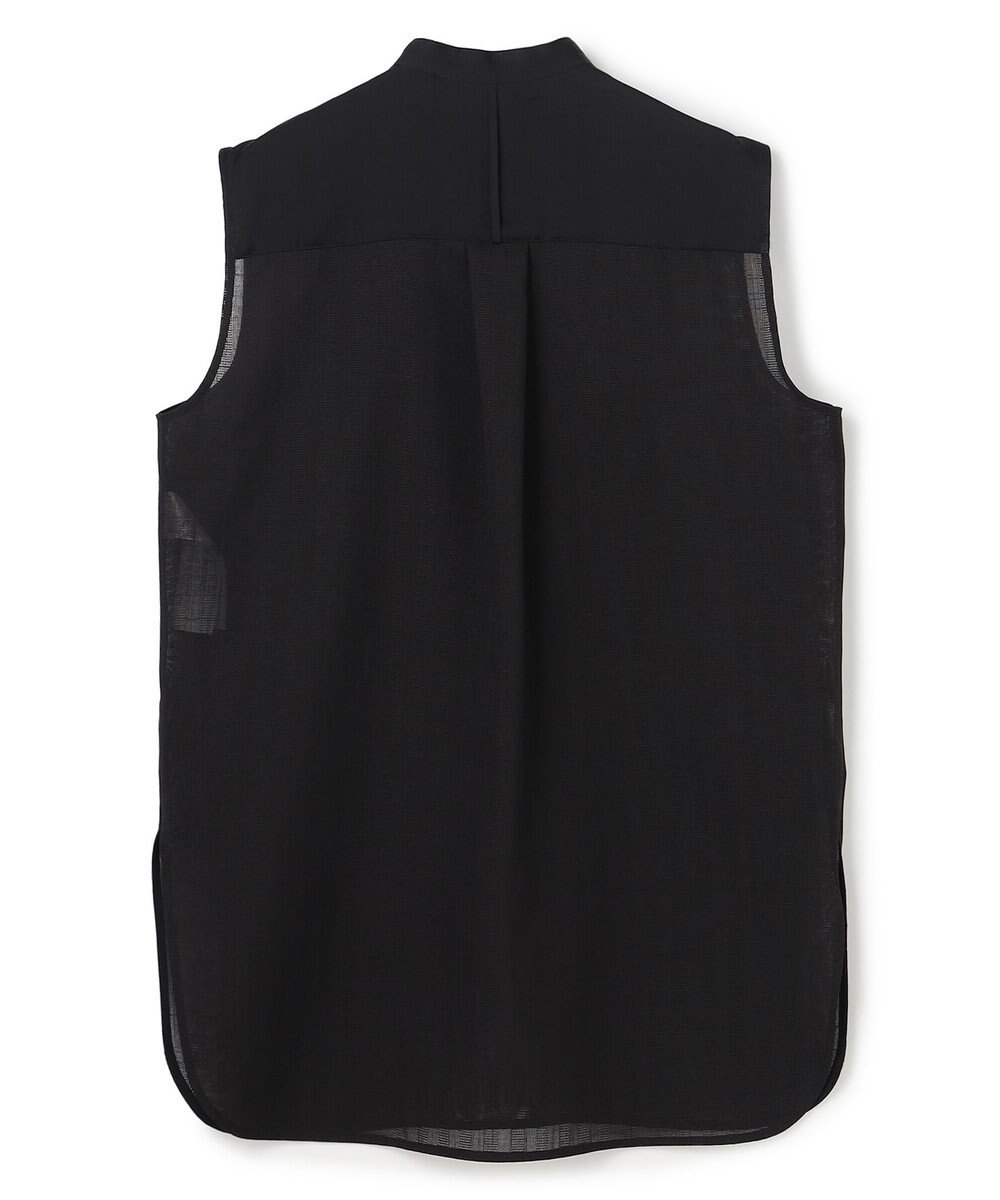 BEIGE， GOSHE / サテン切替 シアースタンドブラウス 