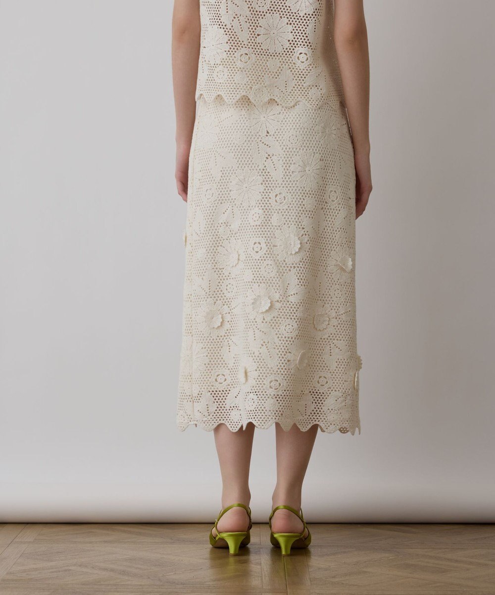 GRACE CONTINENTAL クロシュ刺繍スカート 