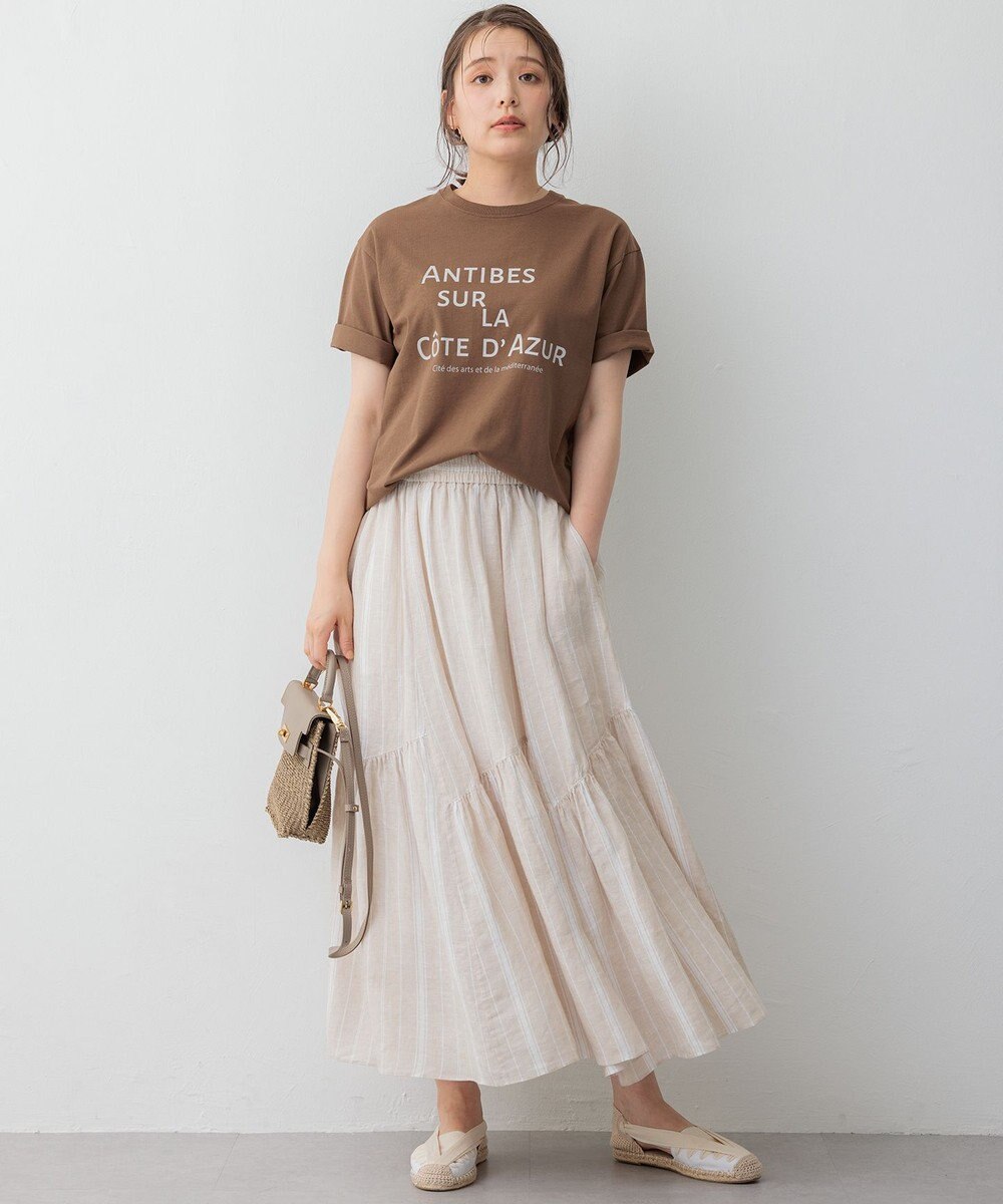 23区 【洗える】LIBECO ティアード スカート 