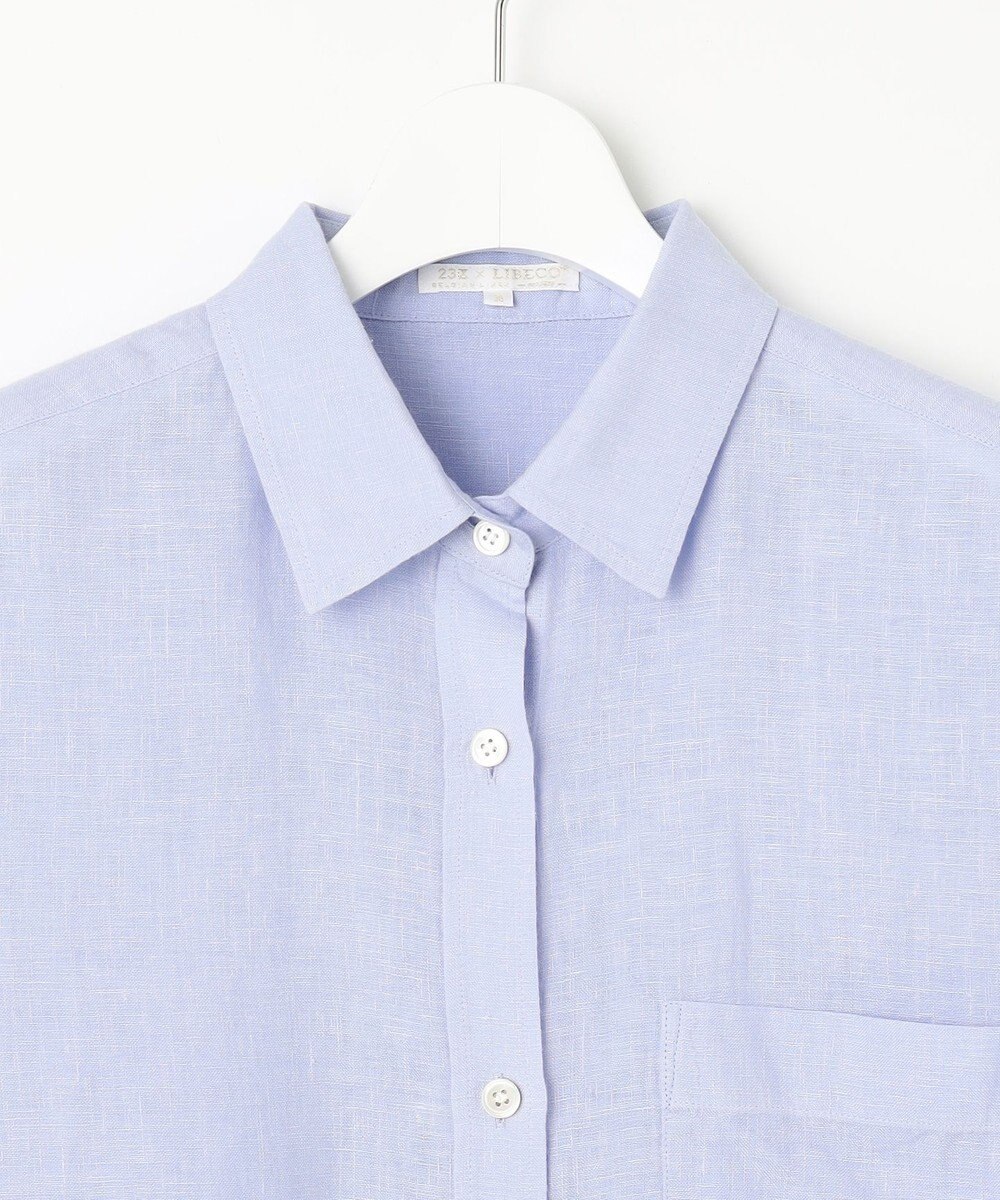 23区 S 【洗える】LIBECOリネン クロップド シャツ 