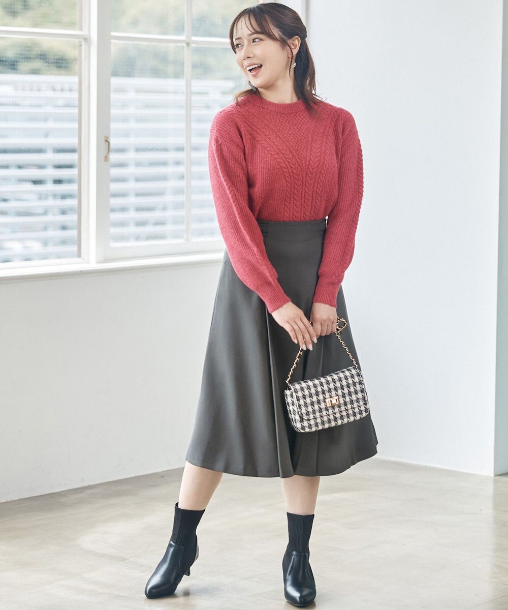 ANY SIS S 【洗える】プチベルトフレア スカート 