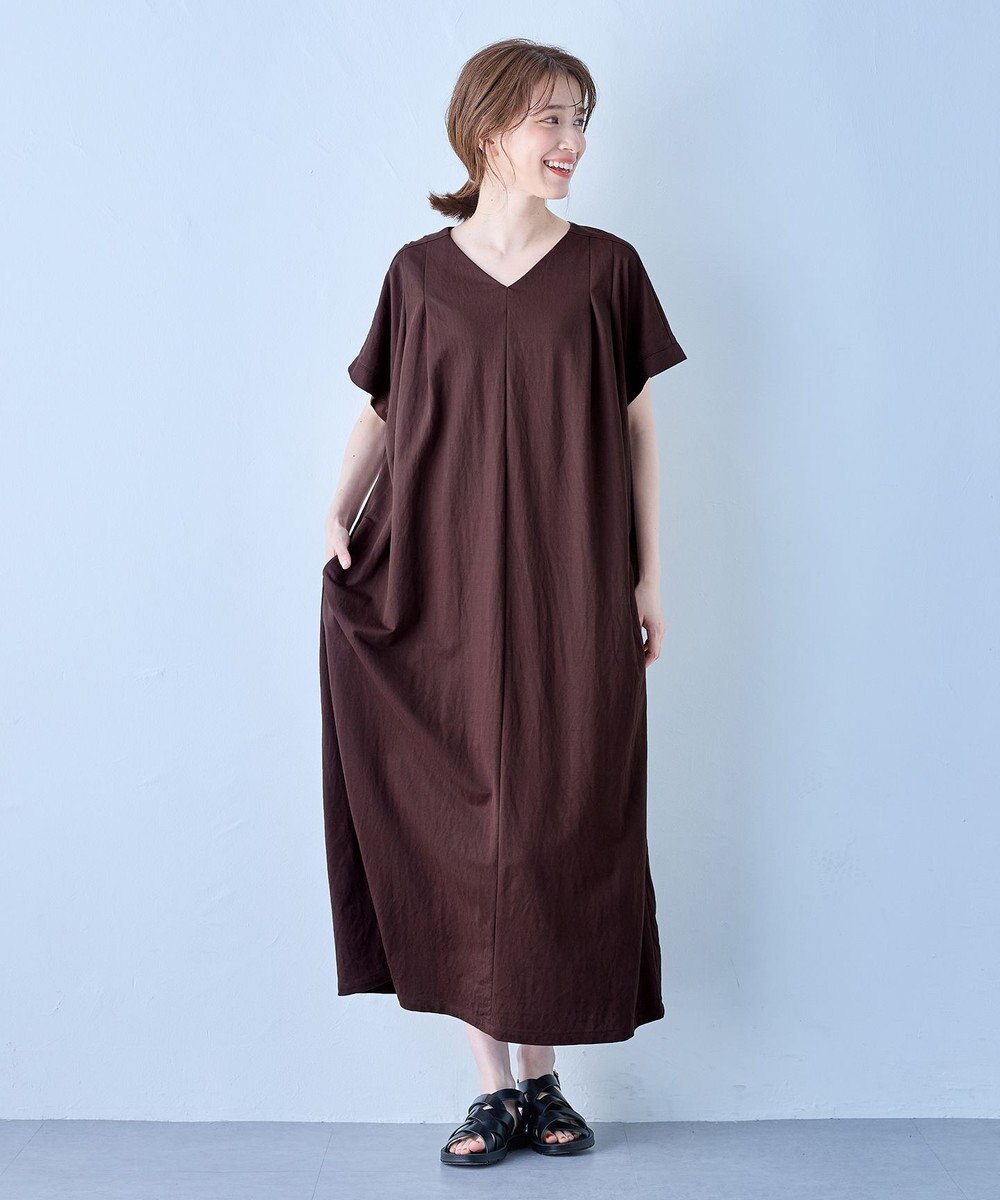 ANY 【洗濯機可/ストレッチ】ナチュラルワッシャーワンピース 