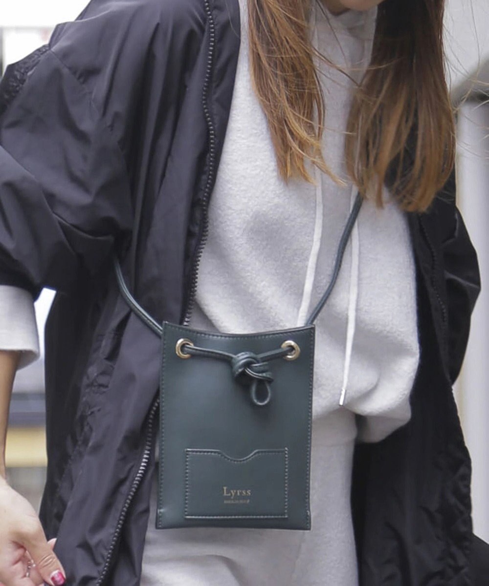 style code [Lyrss/リルス] イタリア製牛トコ皮 CITYエシカルレザースマート ショルダーポケット 