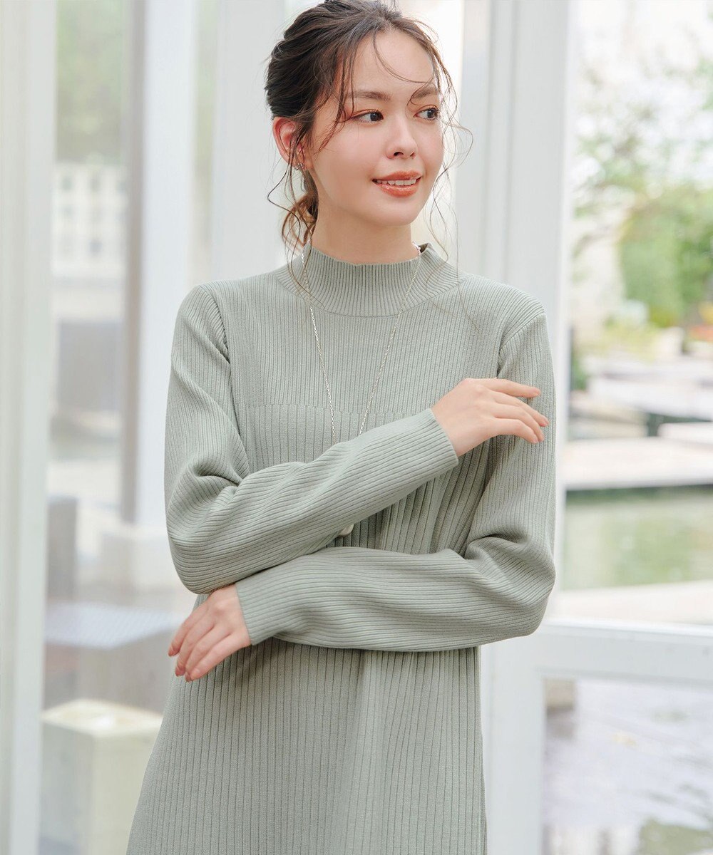 Tiaclasse 【安田美沙子さん着用・新色・XSサイズ追加】リブ切替ニットワンピース 