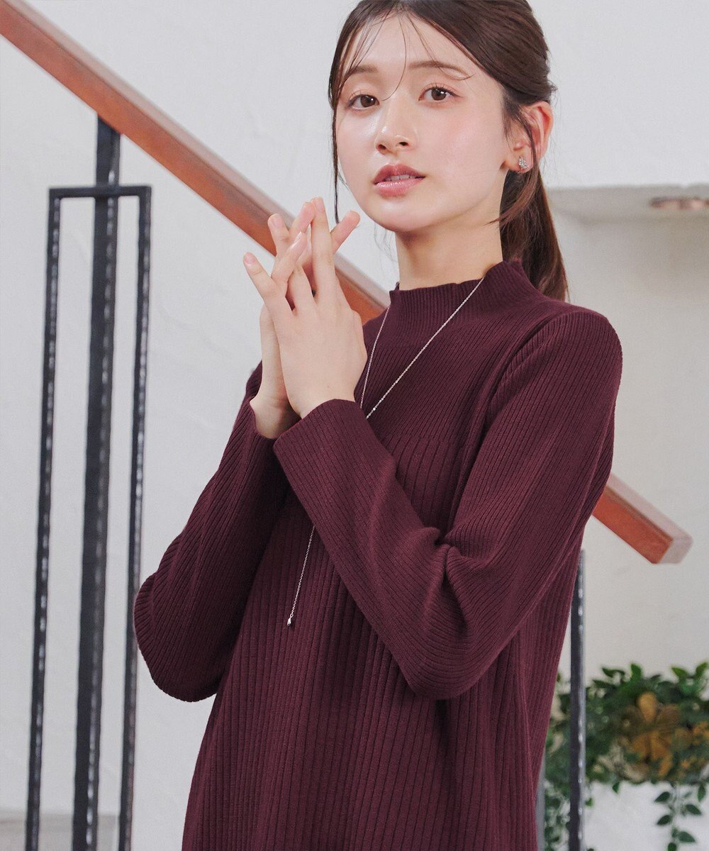 Tiaclasse 【安田美沙子さん着用・新色・XSサイズ追加】リブ切替ニットワンピース 