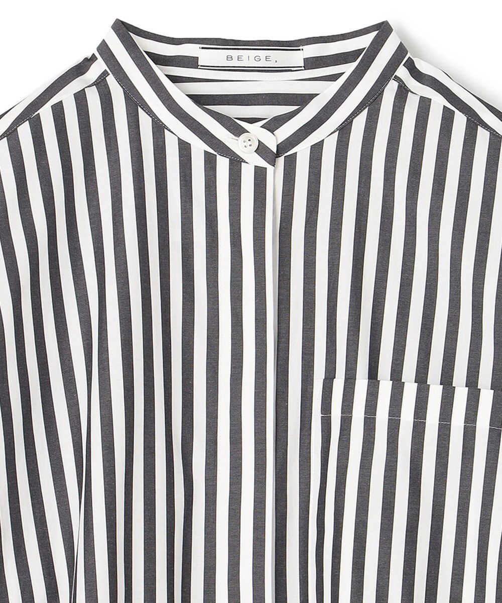 BEIGE， PERSIMMON / バンドカラーシャツ 