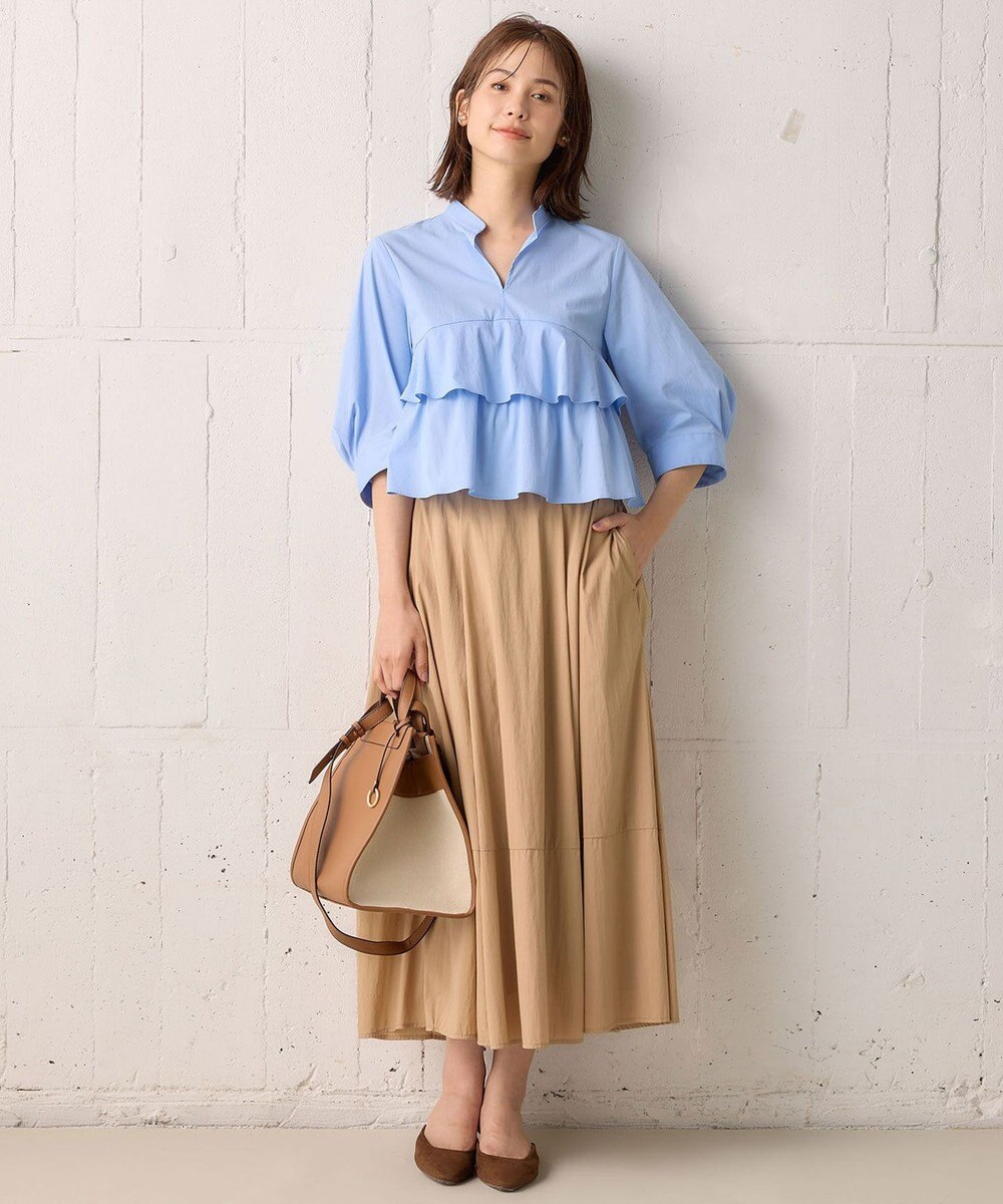 組曲 コンパクトシャーティングティアード ブラウス 