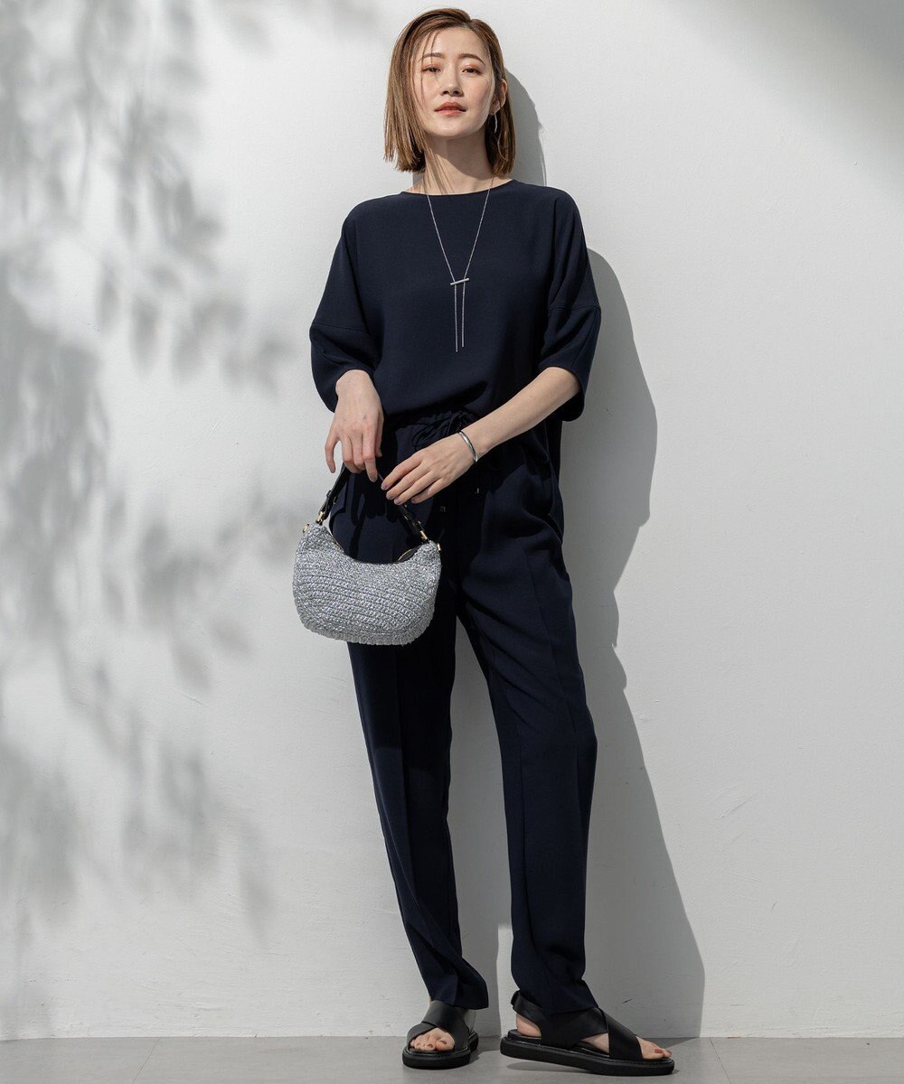 23区 【Oggi7月号掲載/吸水速乾/接触冷感/UVカット】ストレッチジョーゼット テーパード パンツ 