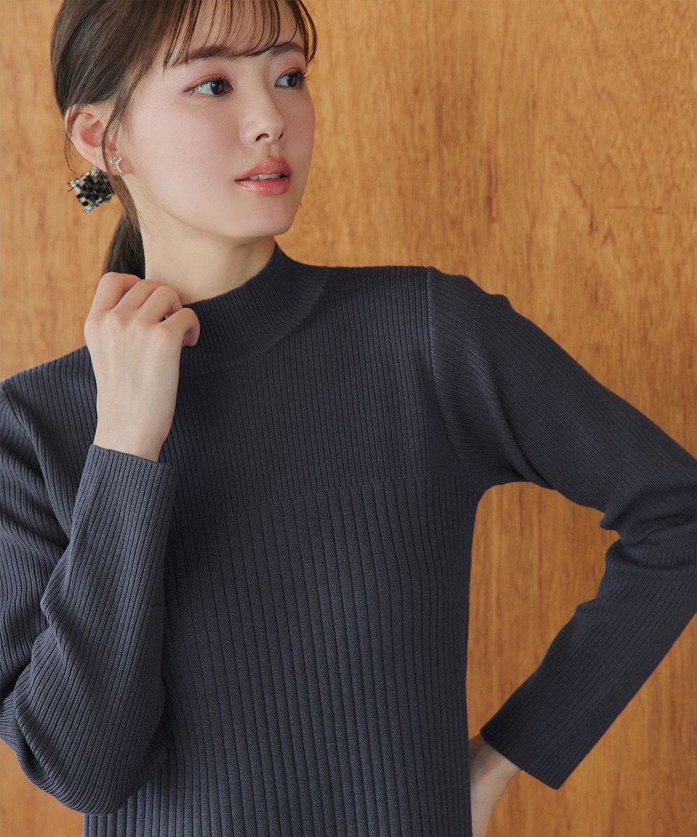 Tiaclasse 【安田美沙子さん着用・新色・XSサイズ追加】リブ切替ニットワンピース 