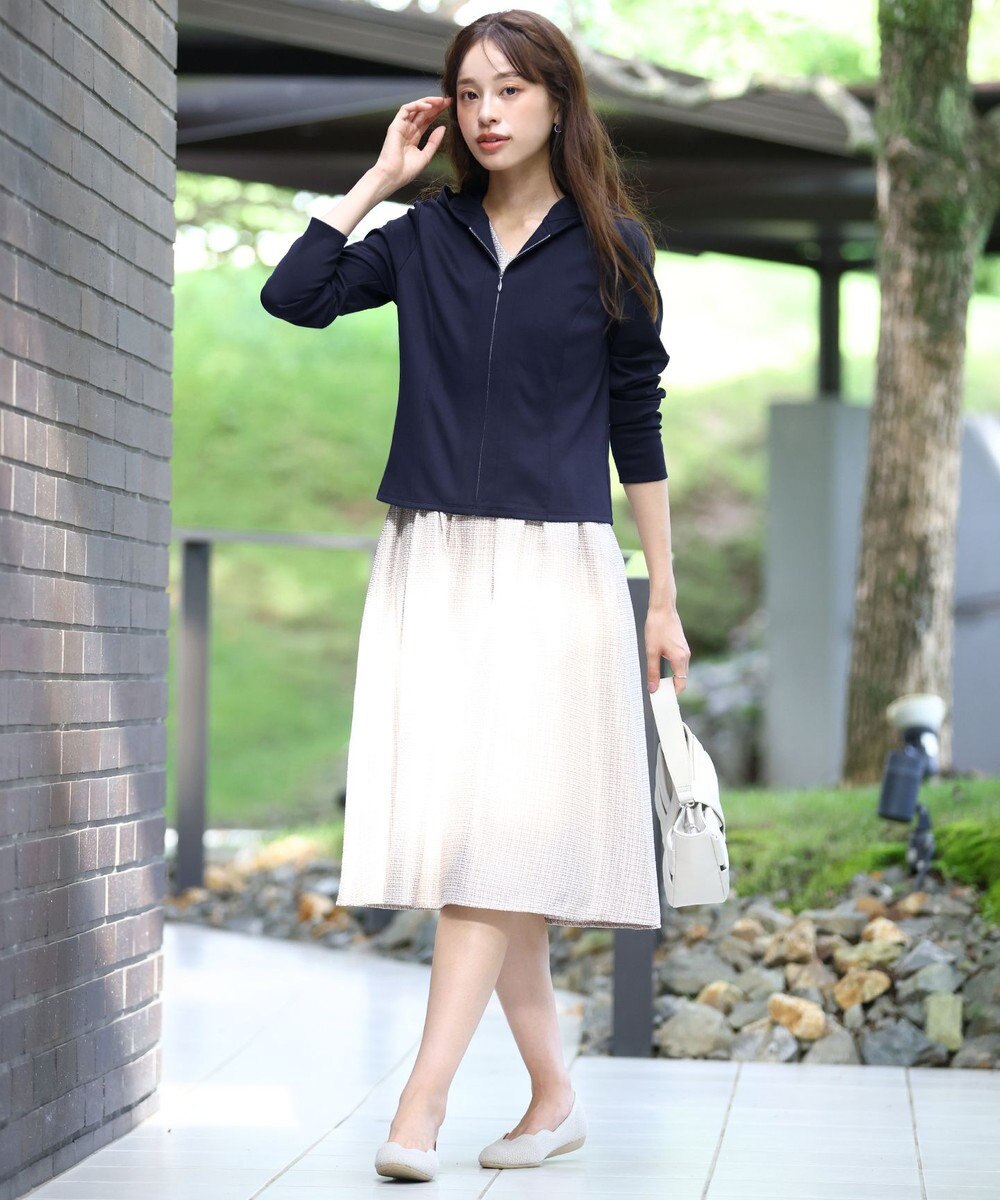 Tiaclasse 【UVカット・吸水速乾・洗える】 “きれい見え” カットソーラインフードパーカー 