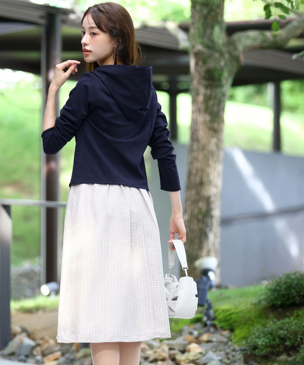 Tiaclasse 【UVカット・吸水速乾・洗える】 “きれい見え” カットソーラインフードパーカー 