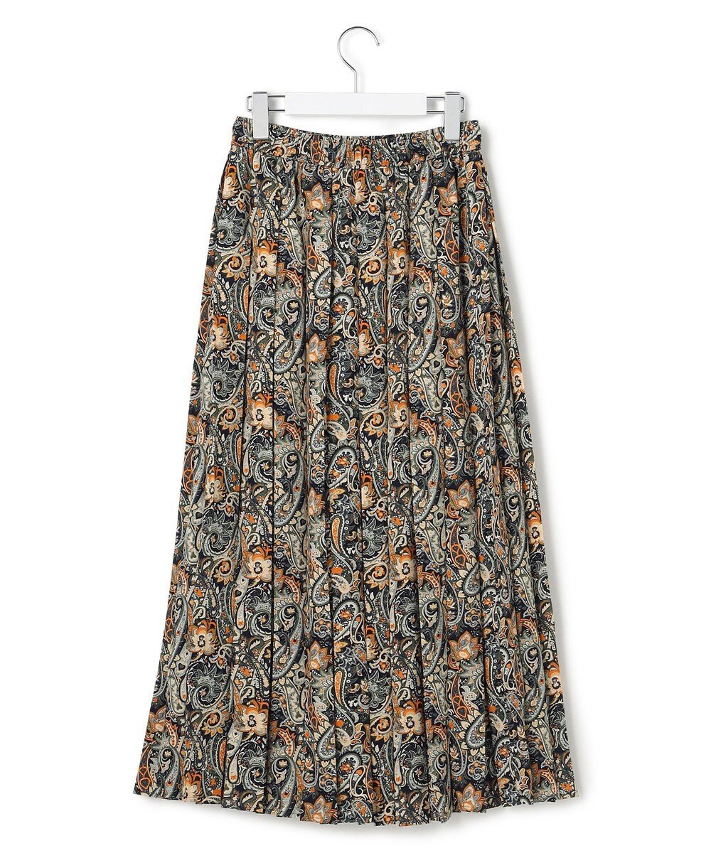 J.PRESS YORK STREET 【WOMEN】ペイズリーワイドプリーツ スカート 