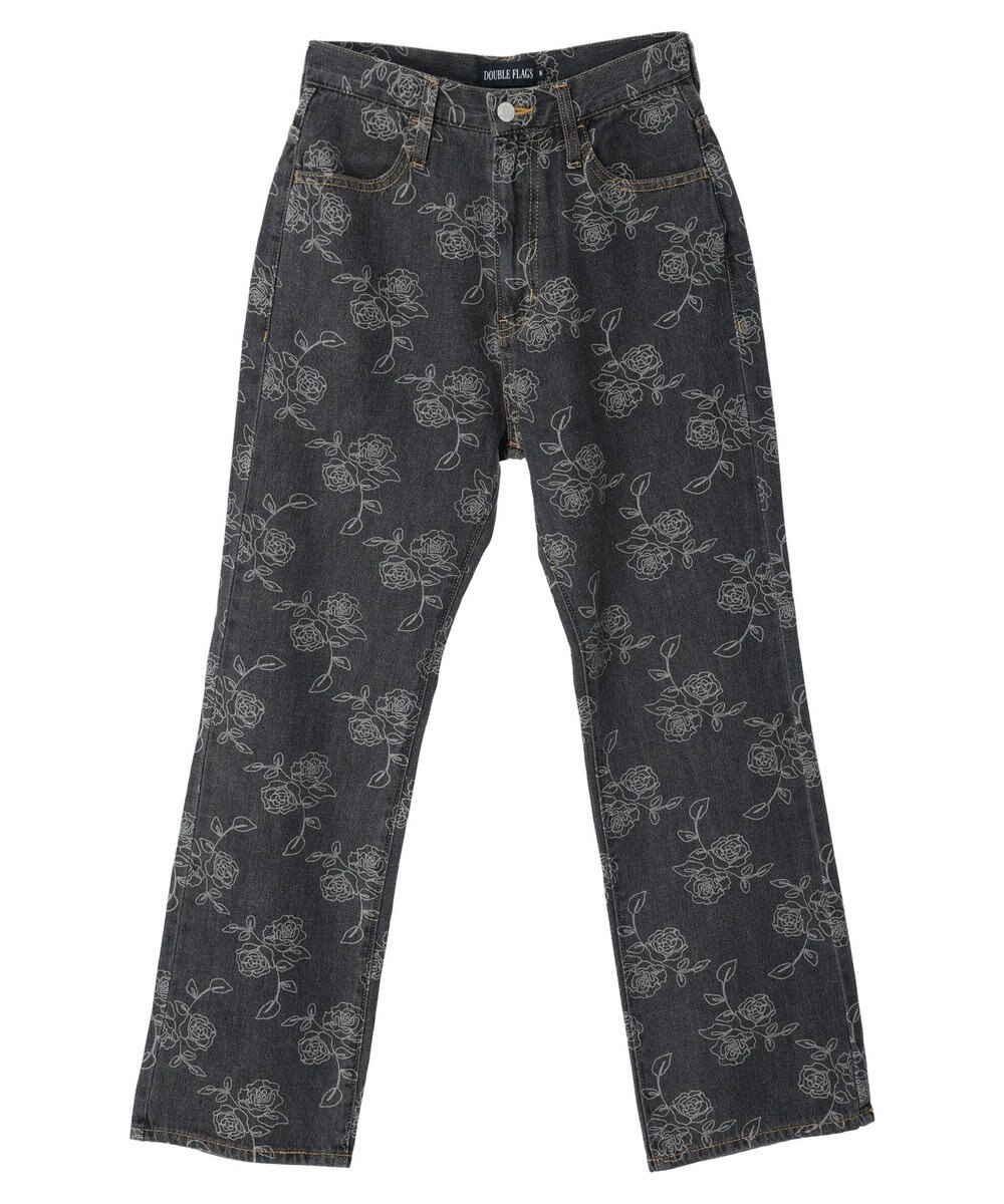 Green Parks ・Ｄｏｕｂｌｅ　Ｆｌａｇｓ　フラワー抜染ストレートデニム 
