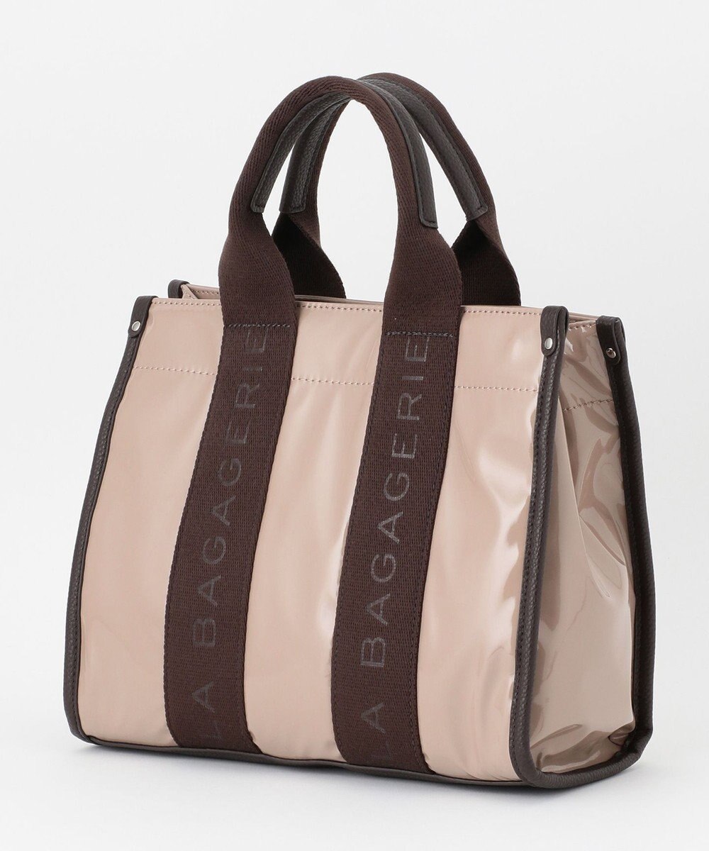 LA BAGAGERIE ソフトエナメル　ロゴテープ2WAYトートバッグ　Mサイズ 