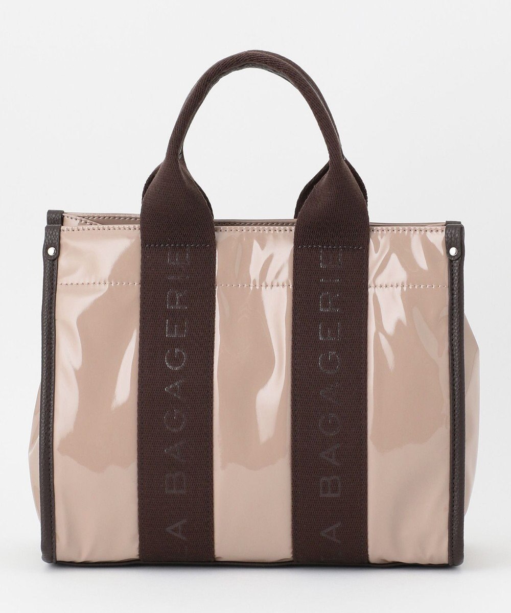 LA BAGAGERIE ソフトエナメル　ロゴテープ2WAYトートバッグ　Mサイズ 