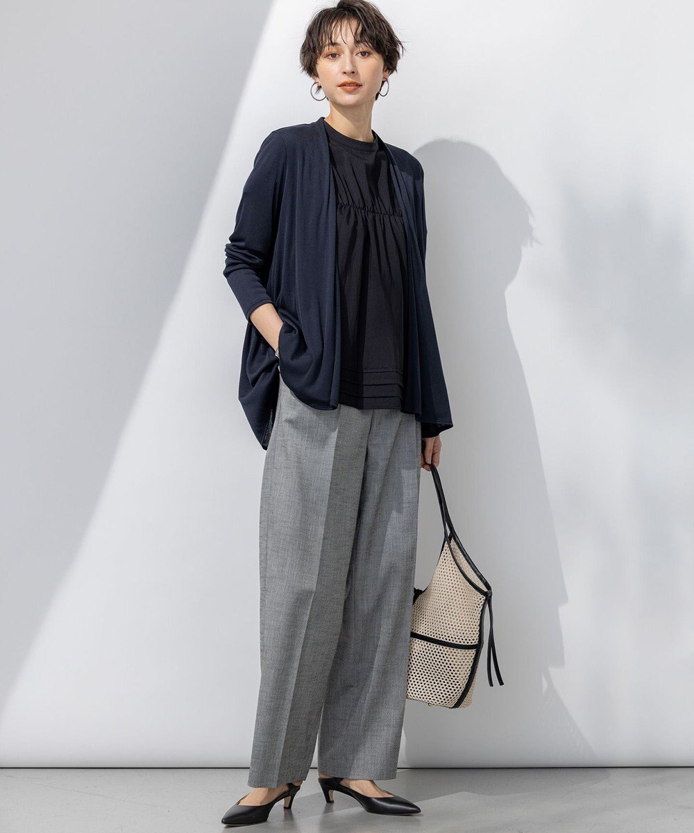 23区 S 【撥水加工/洗える】シアーナイロンツイル ギャザー ブラウス 