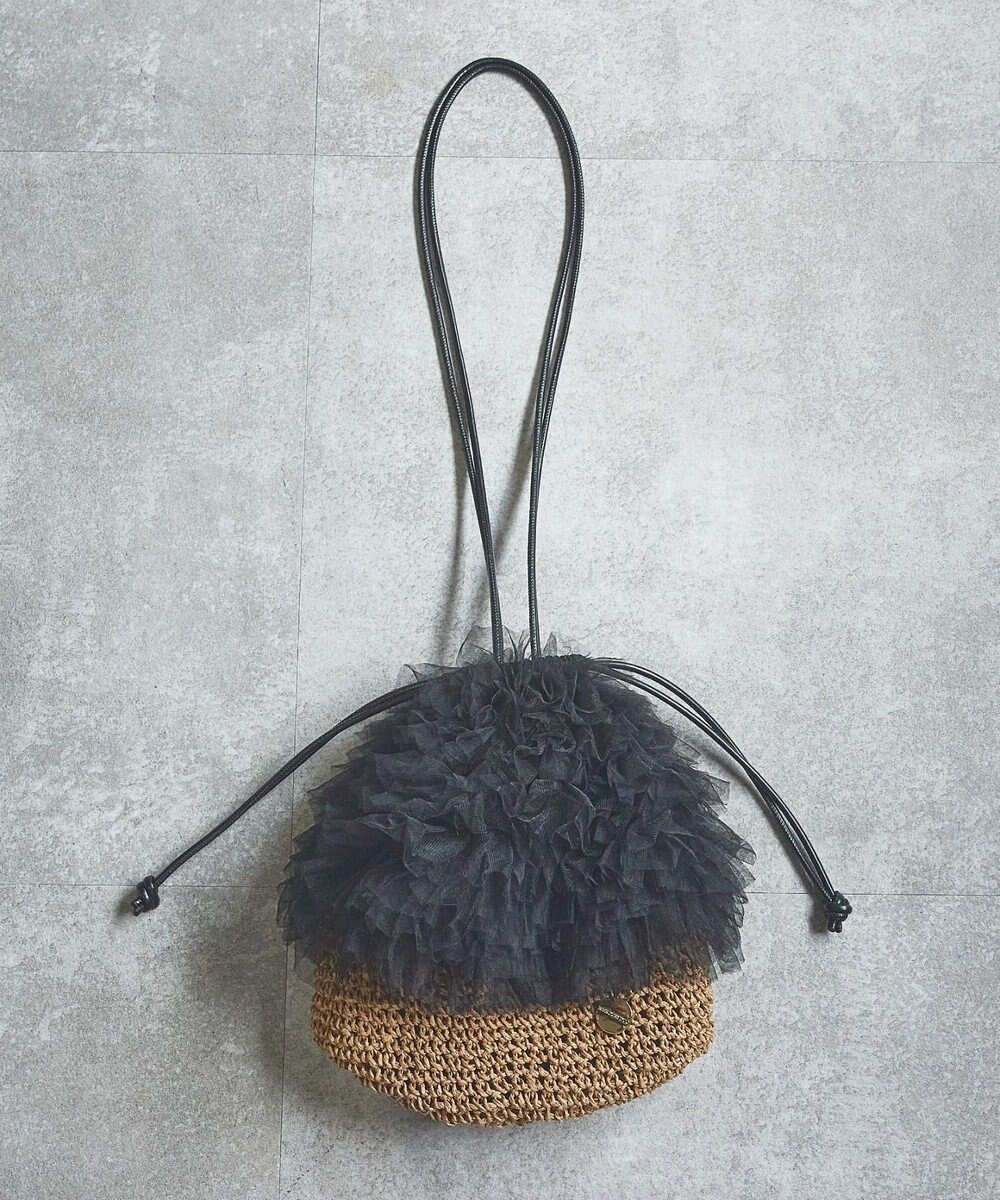 style code 【MERCURYDUO/マーキュリーデュオ】チュールフリル 雑材バケツ型ショルダーバッグ 