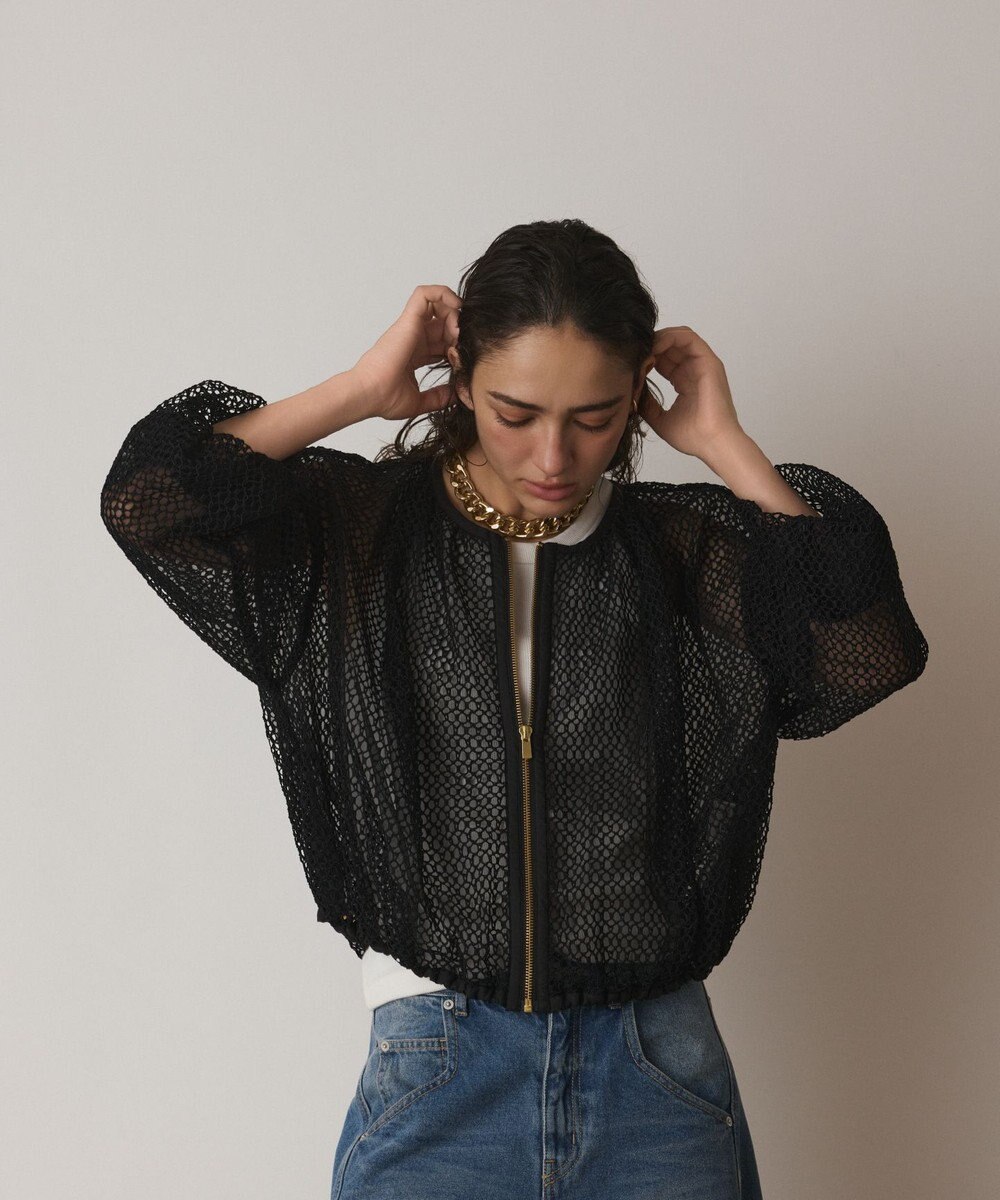 GRACE CONTINENTAL メッシュギャザーブルゾン 