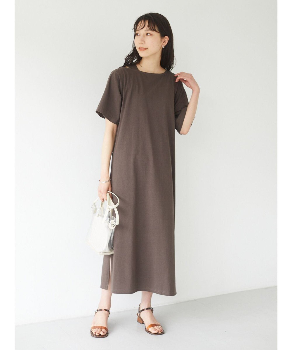 Green Parks ショルダーカットワンピース Brown