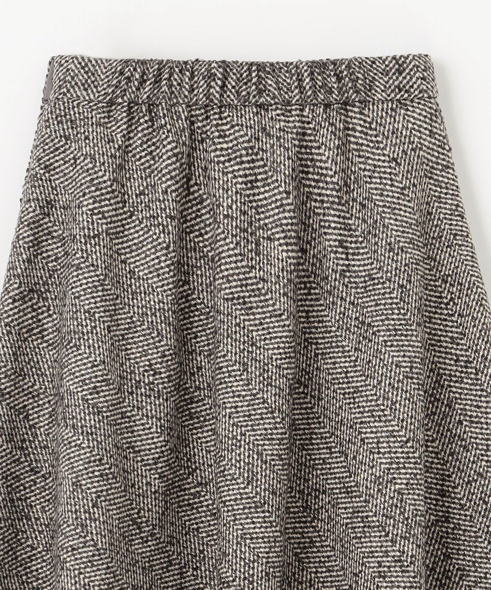ANY 【ウエストゴム】ループツイードヘリンボーンフレアスカート 
