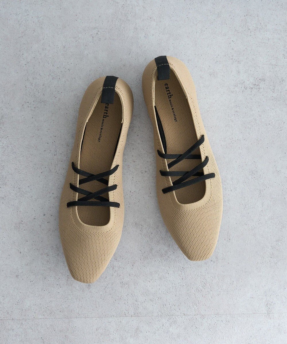 earth music&ecology レースアップニットバレーシューズ 