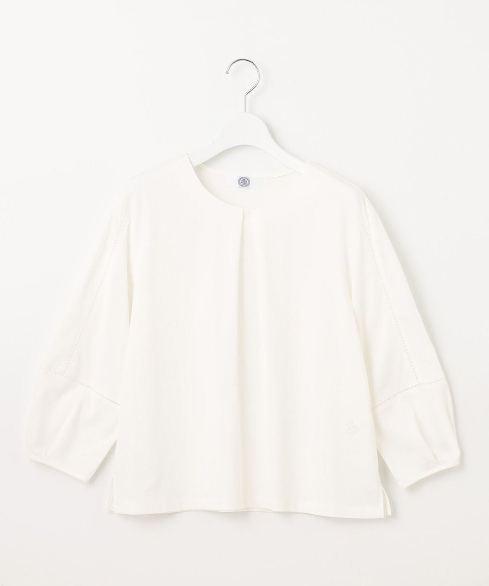 J.PRESS LADIES 【洗える】プレーティングジャージー フロントタック カットソー 