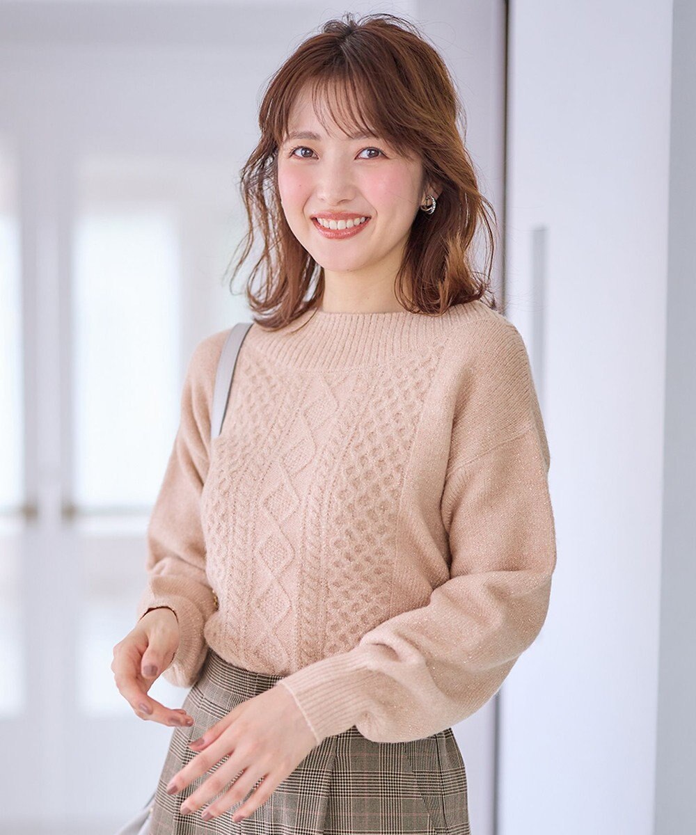 ANY SIS S 【洗える】ラメケーブル ニット 