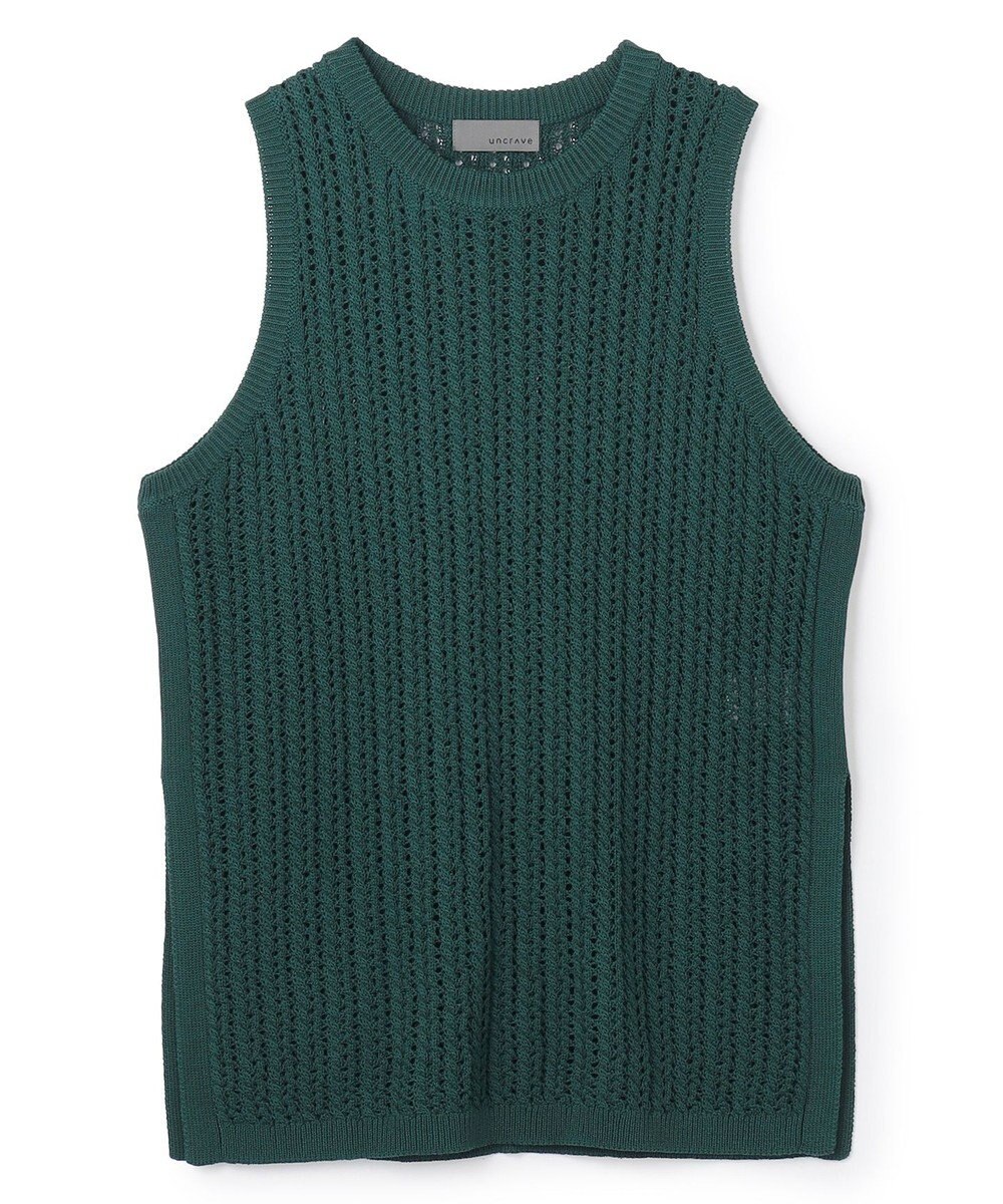 uncrave シースルーケーブルニット ノースリーブトップス 