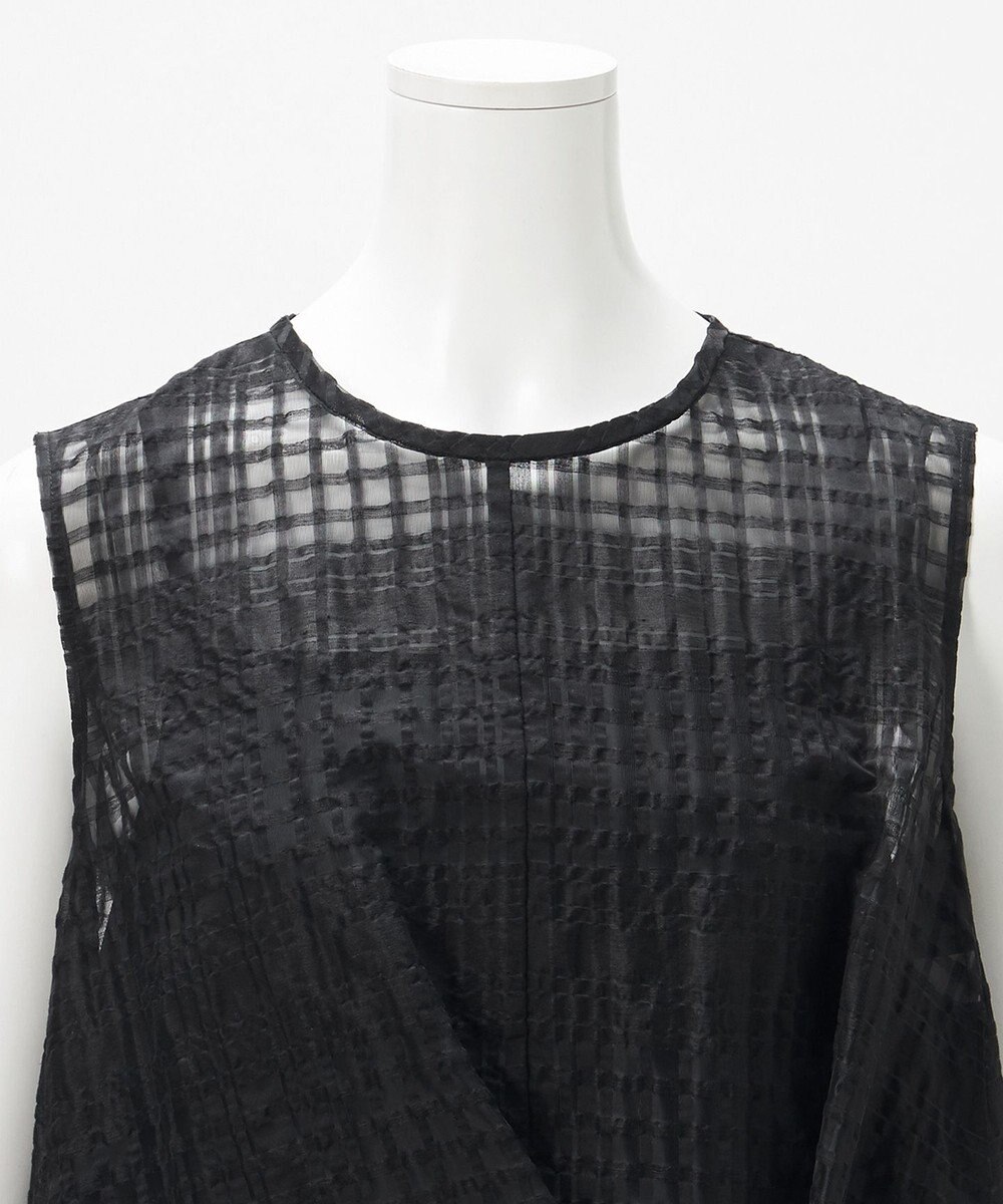 23区 【エステータ】シャドーチェック アシンメトリー ワンピース 