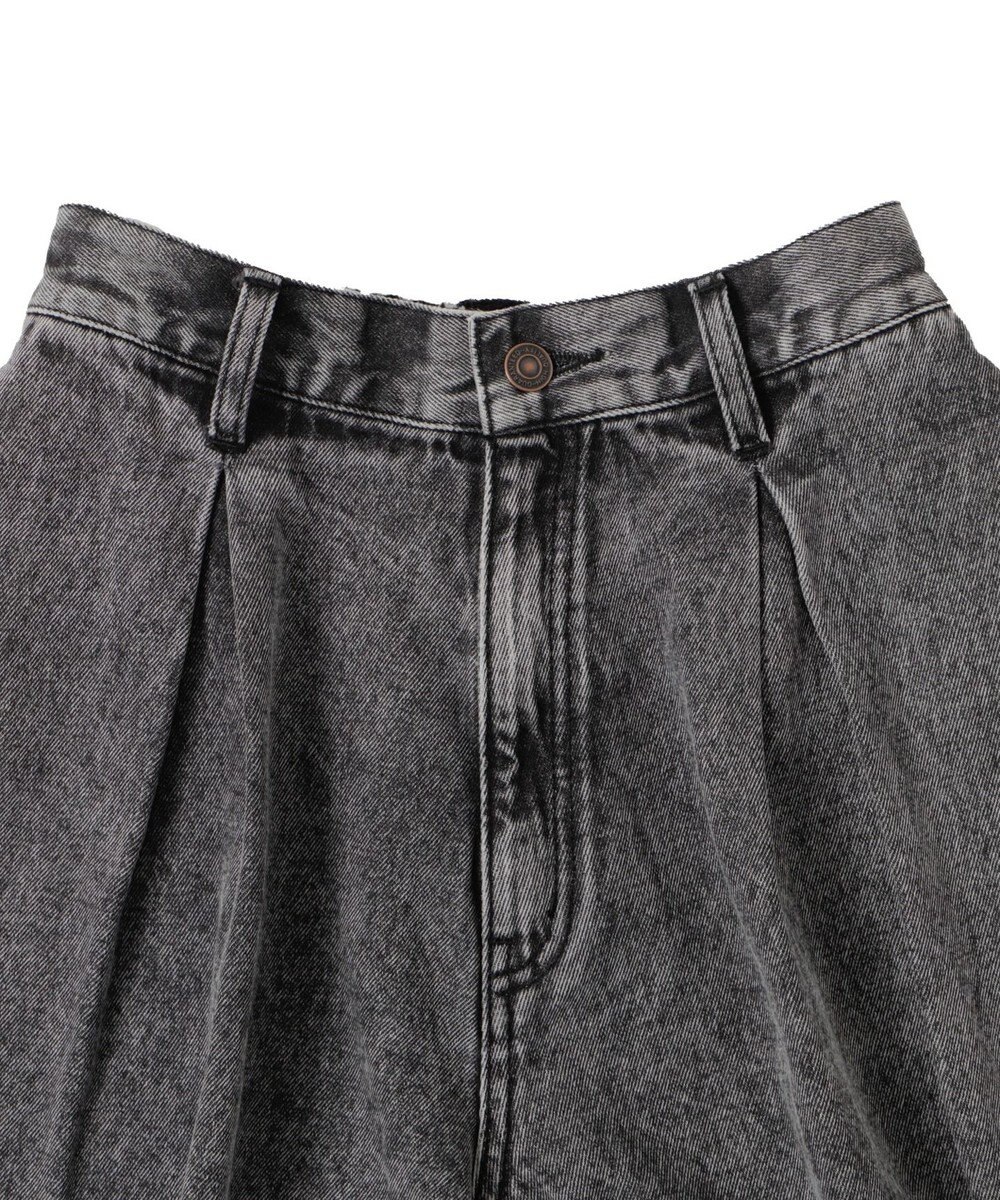 WEGO ベルト付デニムタックショートパンツ 