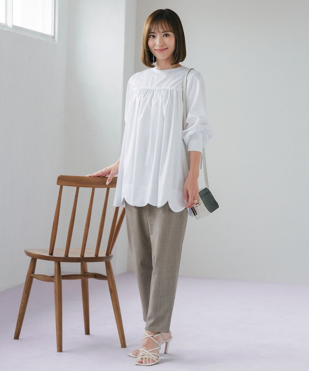 #Newans 【ANSWER for 神戸エレガンス】スカラップヘムチュニックブラウス 