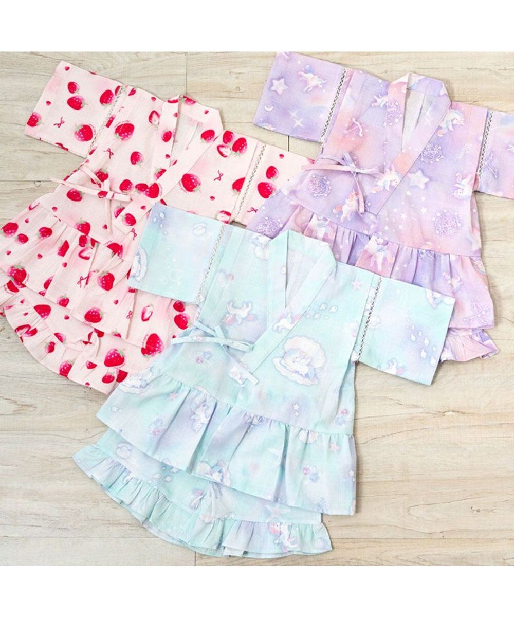 Mother garden 2025 マザーガーデン  野いちご 甚平  《水彩柄》 95～100cm 