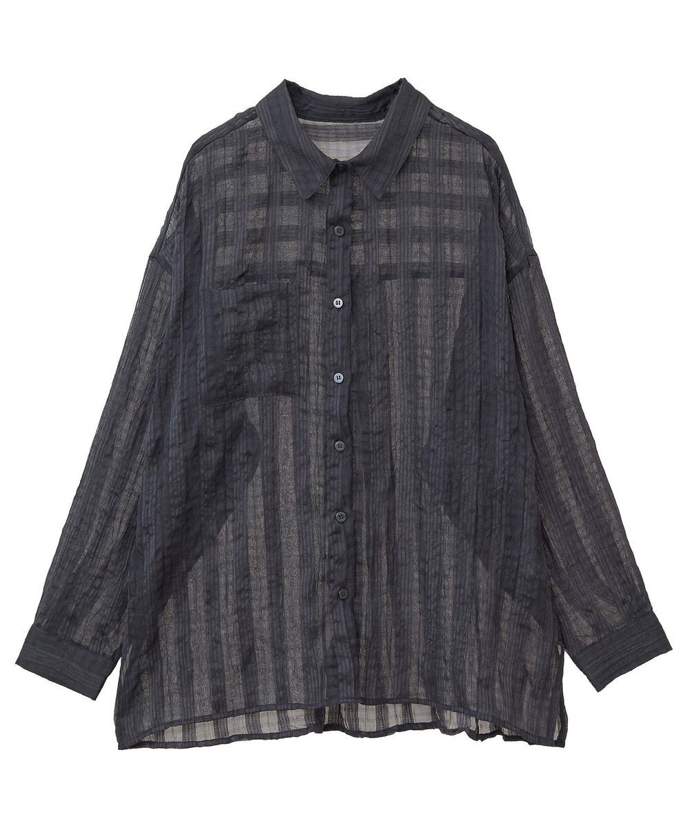 Green Parks シアーワッシャーロングスリーブシャツ 