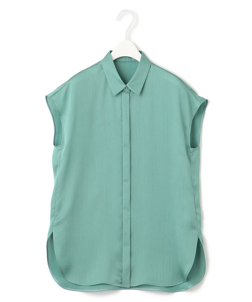 ICB 【接触冷感・洗える】サテンヨウリュウ フレンチスリーブシャツ 