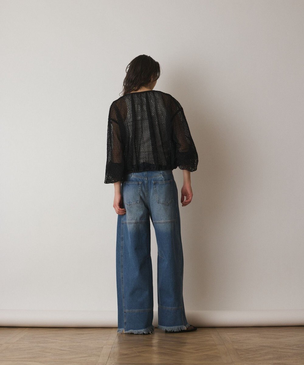 GRACE CONTINENTAL メッシュギャザーブルゾン 