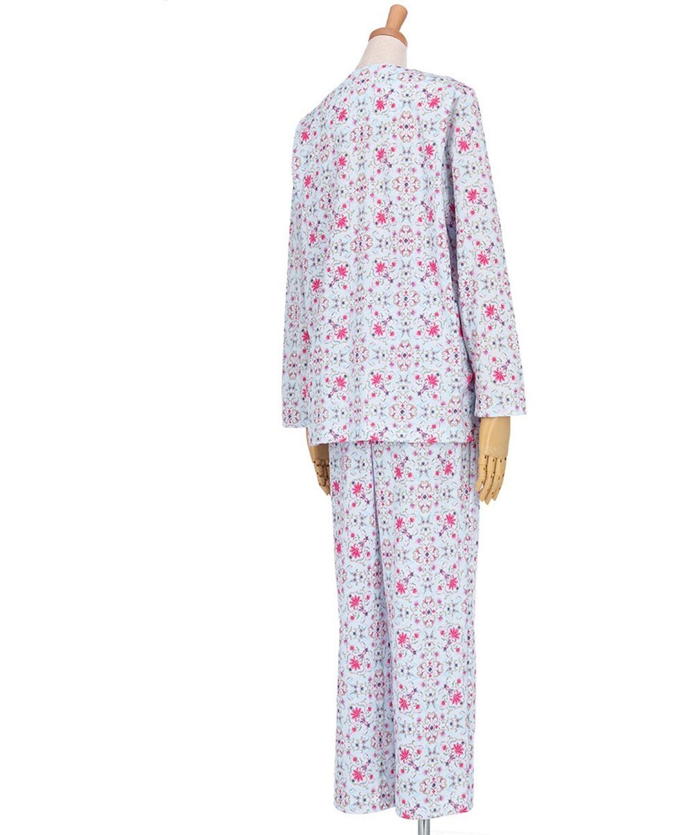 WACOAL パジャマ 長袖 長ズボン 綿100%(本体) 天竺素材 ミントン レディース NDX563 /ワコール 