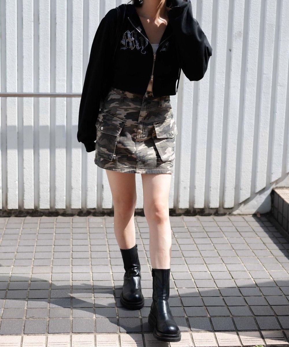 WEGO ヴィンテージウォッシュカーゴミニスカート 