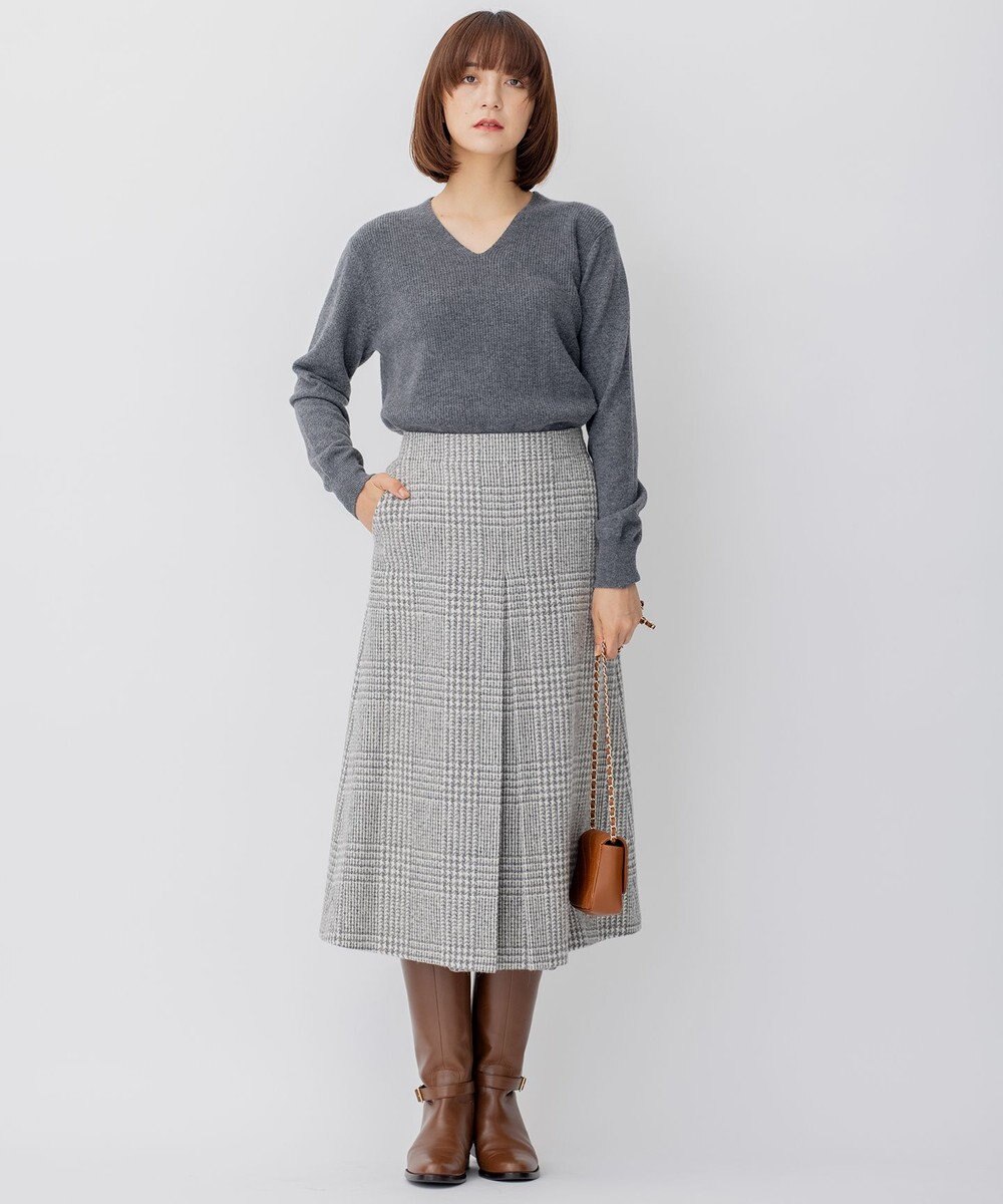 23区 L 【WEB限定】カシミヤブレンドバルキー Vネック ニット 