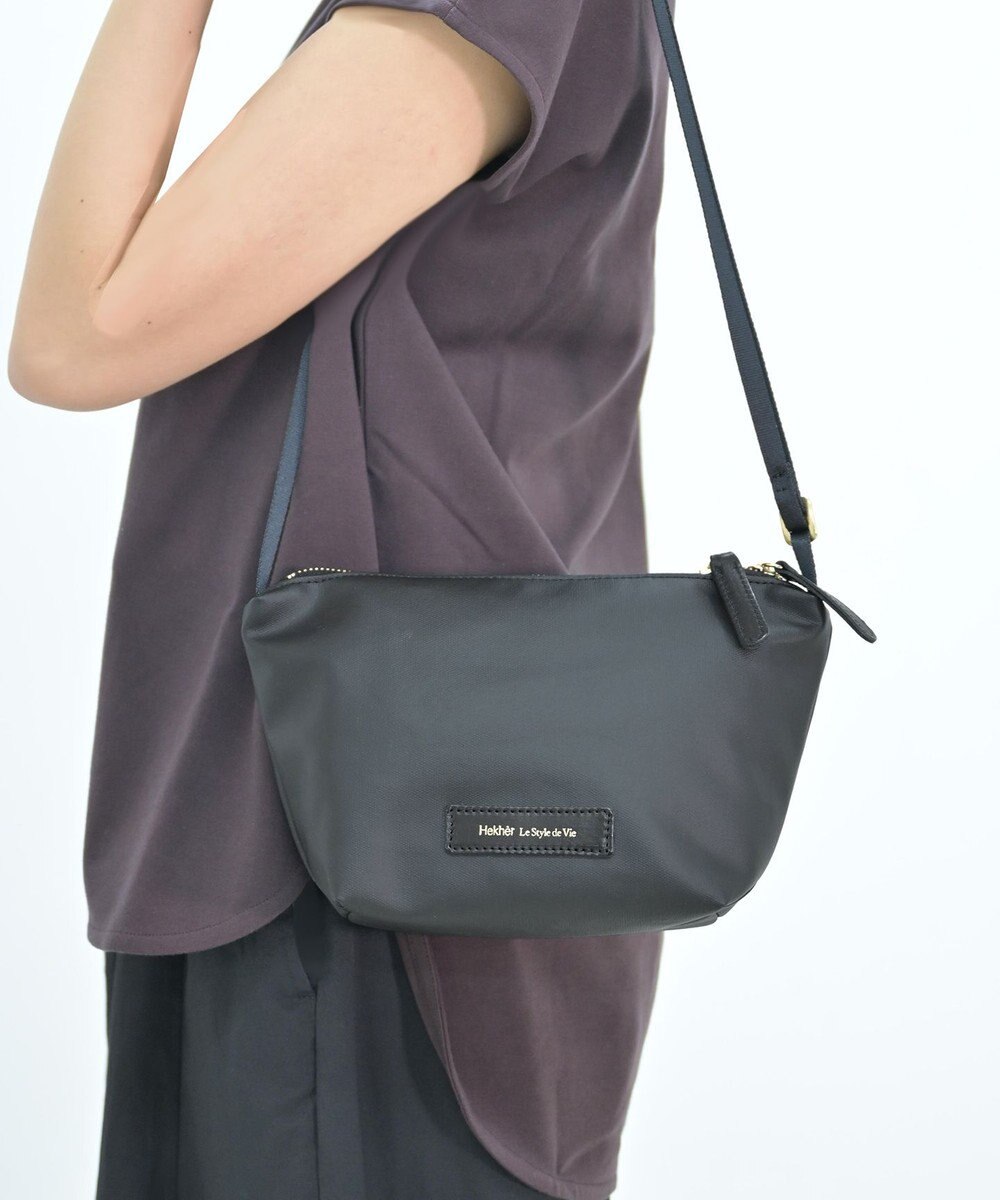 Hekhèr Le Style de Vie 新型追加【日本製 / 汚れにくい】PUコートコットンキャンバス×牛革付属 ショルダーバッグ 