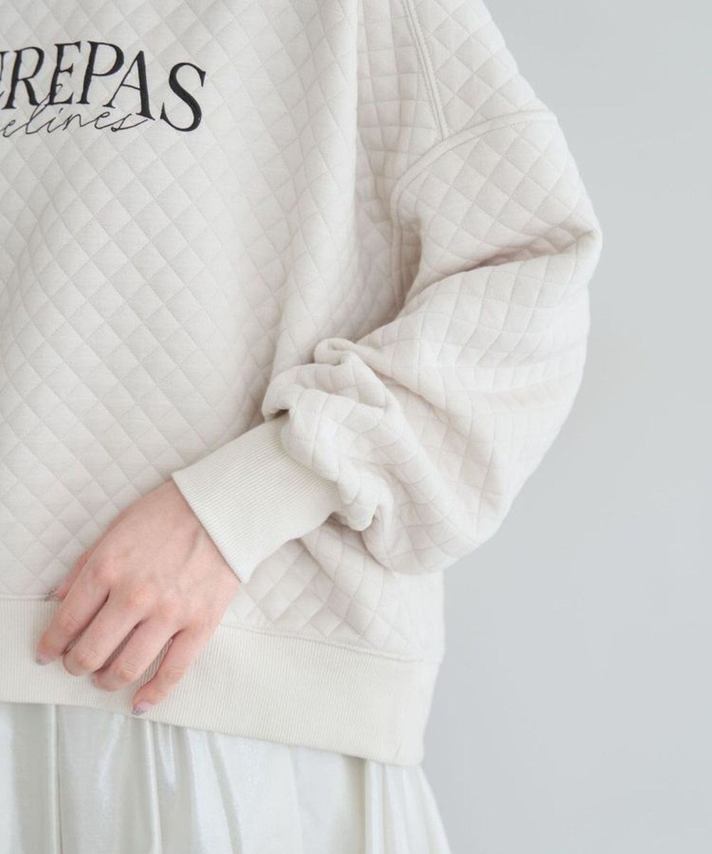 Green Parks ショート丈キルトロゴプルオーバー 