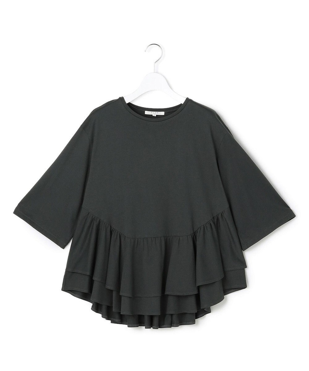 23区 【SLOW/一部店舗限定】ペプラムデザイン Tシャツ 