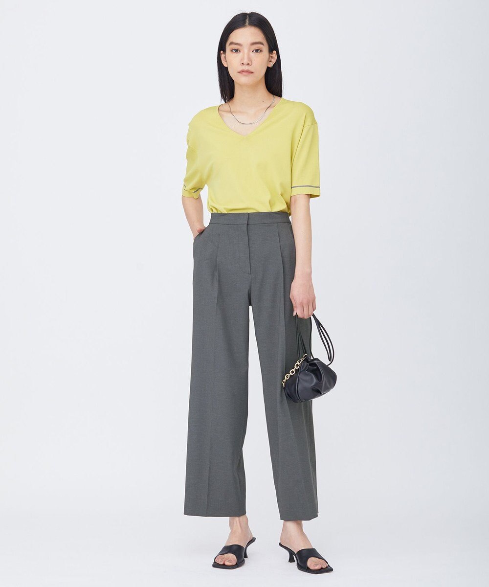 ICB 【洗える】 LinenLikeOx ワイドストレートパンツ 