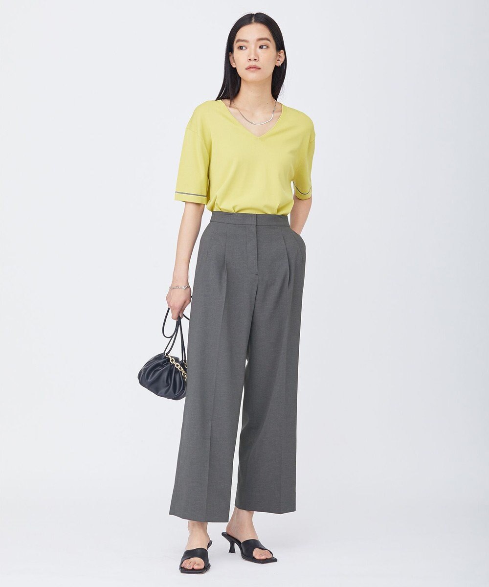 ICB 【洗える】 LinenLikeOx ワイドストレートパンツ 