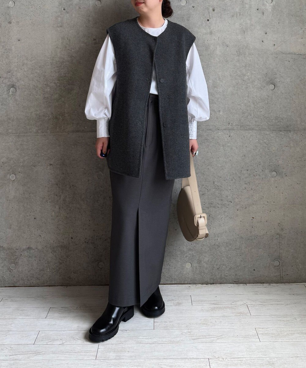 #Newans バックペプラムダブルフェイスジレ 